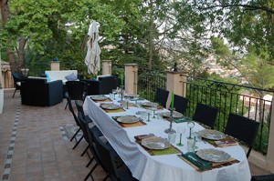 A romantic dinner on the terrace